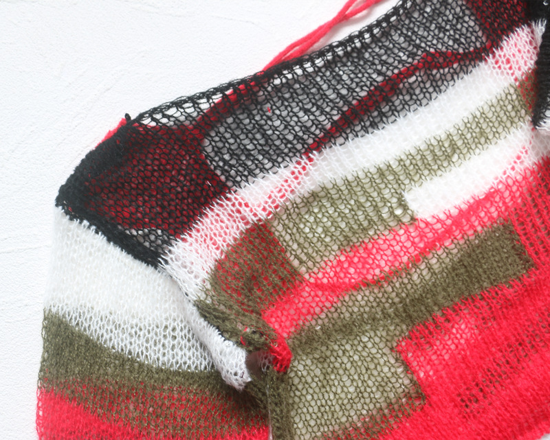 Title 11, Maglione a maniche lunghe a righe multicolori c...