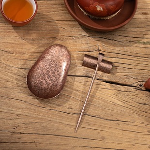 Handmade hammered copper tea is divided into teaspoons, teaspoons, teaspoons, teaspoons, teasware, copper tea, shovel, tea ceremony, six gentlemen