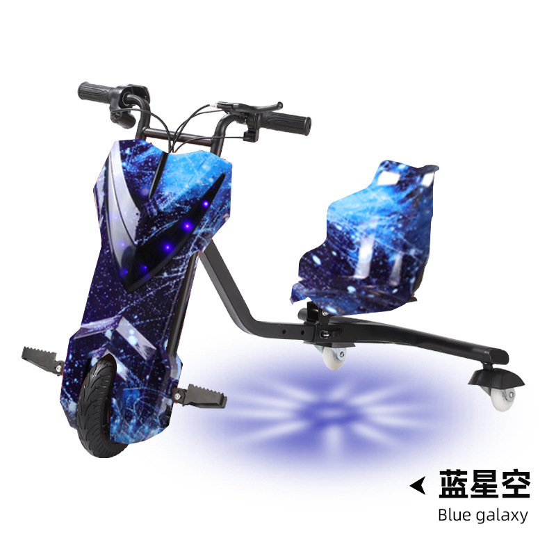 Coche de Derrape de Tres Ruedas para Niños, Amortiguador de Impactos, Coche de Equilibrio para Exteriores, Coche de Derrape Eléctrico para Puestos Callejeros, Scooter