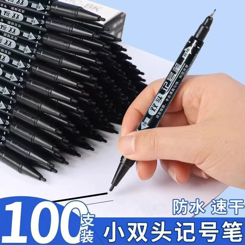 黒い双頭の線の筆の絵のマーカーの小さい頭の美術の専用のフックの線のペンの水性の筆の子供の絵画の卸売り|undefined