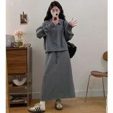 春秋大码女装休闲运动卫衣胖mm女生感时尚半身裙一整套300斤