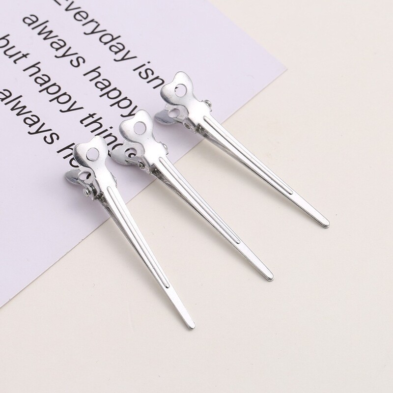 5.5cm Aluminum Hair Clip for Studio Makeup Artists, Hairdressing Duckbill Clip for Sectioning and Styling, Geometric Hair Accessory