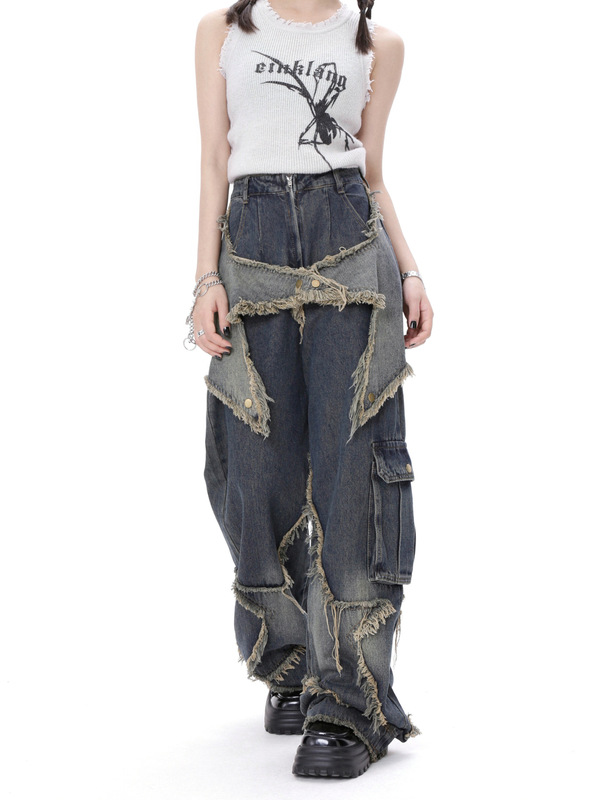 2023 New European and American Style Retro High Street Niche Design oversize Jeans Women vibe Wide Leg Pants 2023 New European and American Style Retro High Street Niche Design oversize Jeans Women vibe Wide Leg Pants