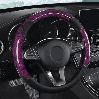 Steering wheel cover: Grain Car Steering Wheel Cover - platycodon-purple-36cm-round