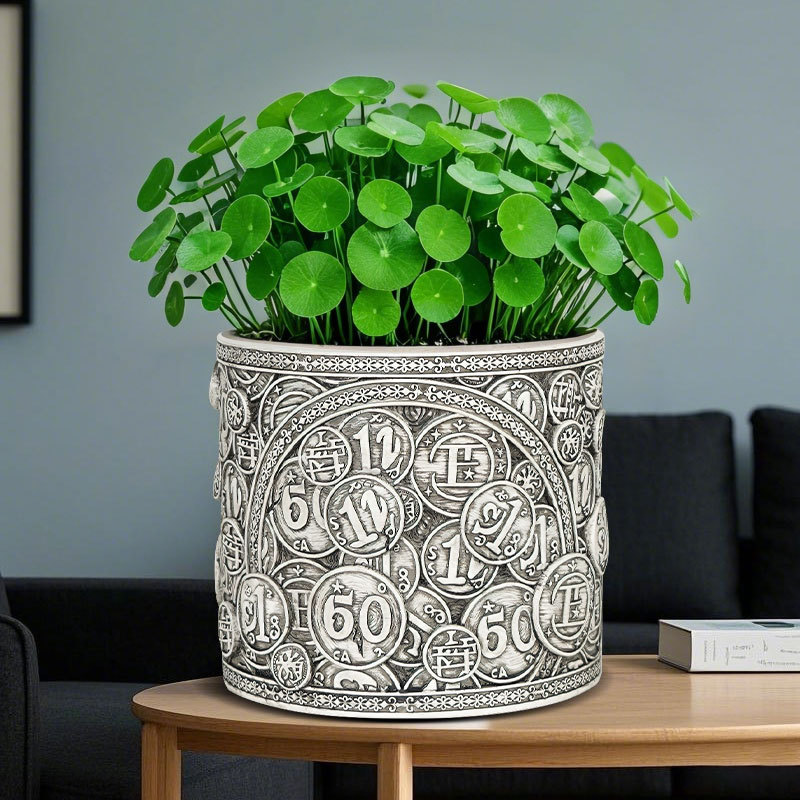  Specializes in Retro Hand-Painted Coin Flower Pots, Resin Ornaments, Home Desktop Decorations, Garden Bonsai Small Gifts