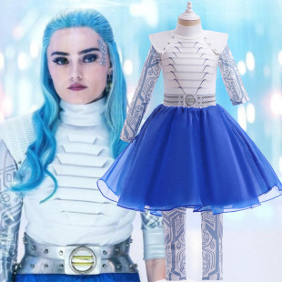 European and American Zombie University 3 Girls Long Sleeve Dress Leggings Two-Piece Set Waist Mesh Stitching Cheerleading Clothes