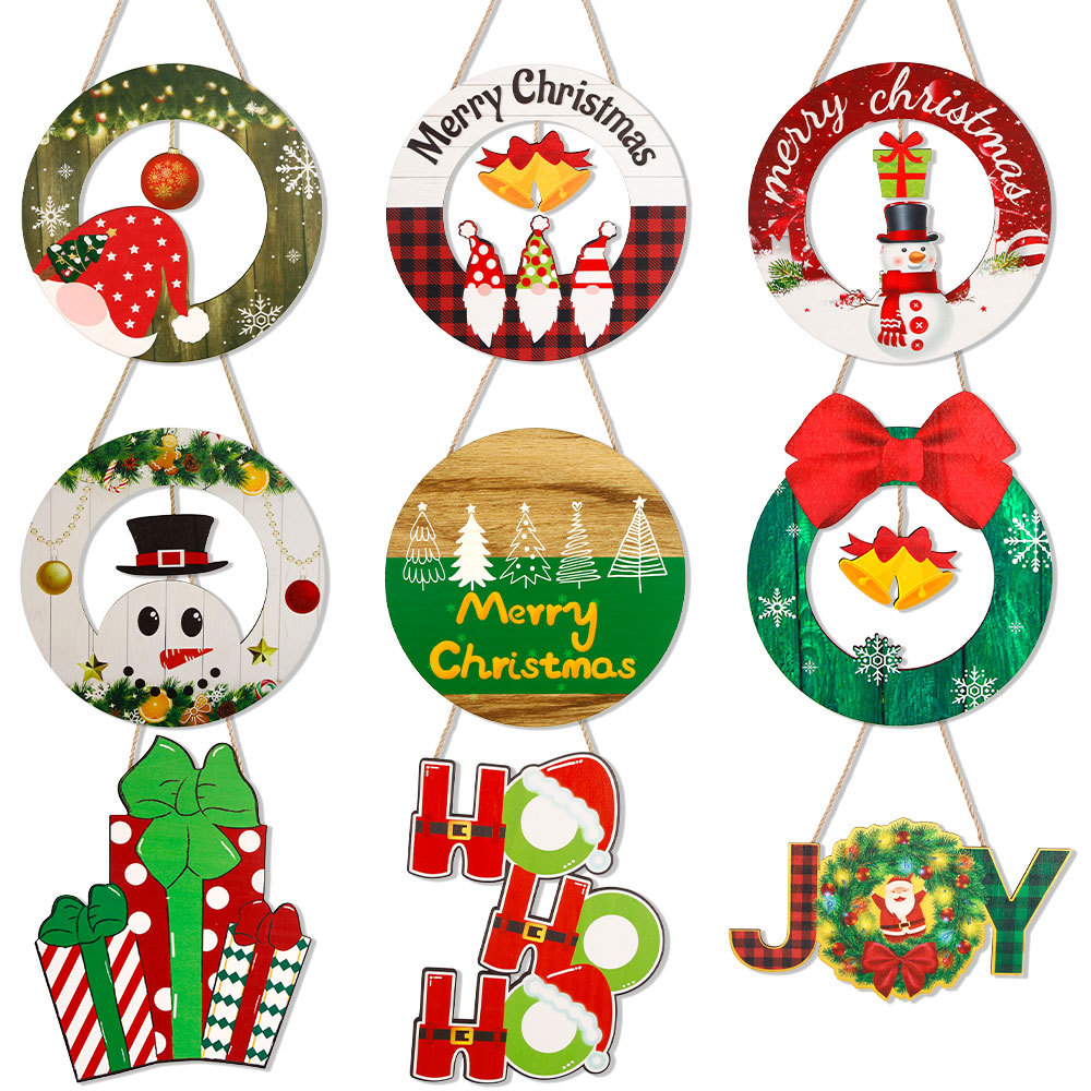 New pendant for party decoration, atmosphere arrangement, wooden door hanging, cartoon hanging decoration_voghion.com