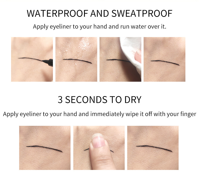 VIBELY Cross-border Black Waterproof, oil-resistant, non-smudging eyeliner, extremely fine, smooth, quick-drying and long-lasting eyeliner liquid undefined