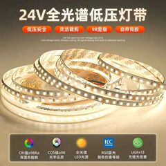 LED24V 低電圧フルスペクトルライトストリップ目の保護ライトストリップ Ra98 高 CRI 明るいラインライト自己粘着ソフト家庭用ライトストリップ