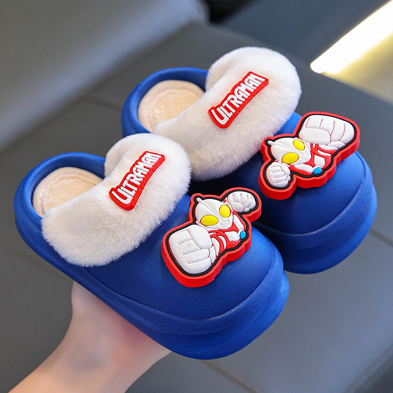 Altman invierno zapatillas de algodón para niños calentamiento más pelusa cubierta de algodón impermeable para niños bolsas caseras zapatos de talón de algodón