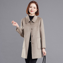 双面尼100羊毛大衣女妈妈洋气高级感宽松全羊毛毛呢品质保暖外套