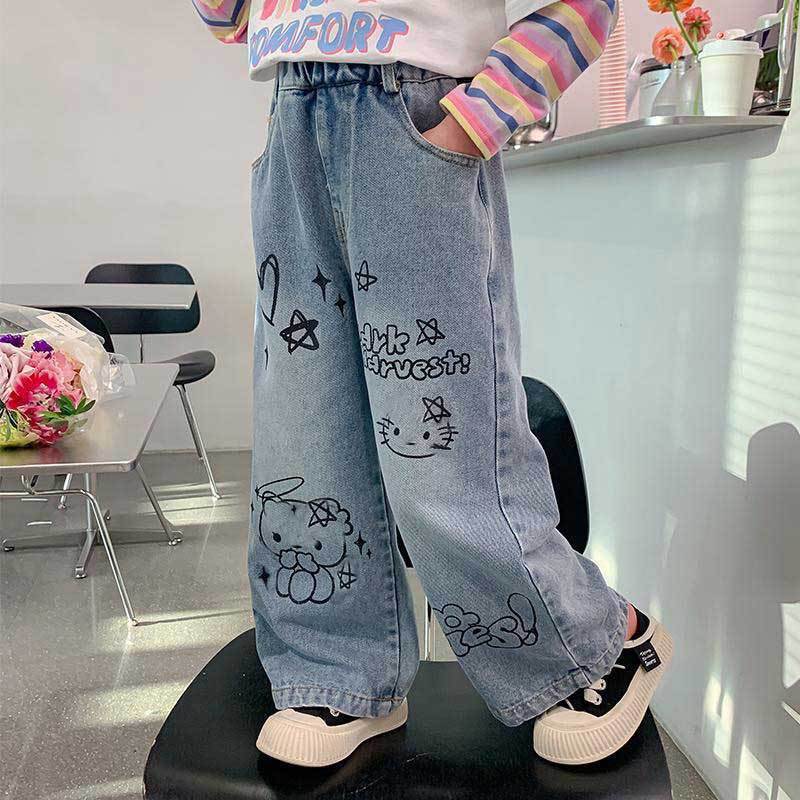 Nuevos jeans para niños, pantalones de primavera y otoño para niños, pantalones de primavera para niños, pantalones casuales de moda para niños sueltos image 1