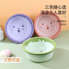 メーカー卸売厚みのあるプラスチック洗濯洗面器、学生寮プラスチック二色洗面器、家庭用子供用