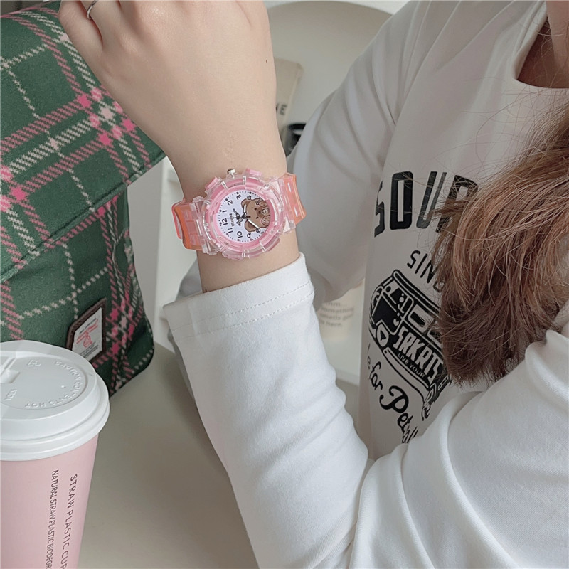 Children's Quartz Watch With Cartoon Bear Design For Students_voghion.com
