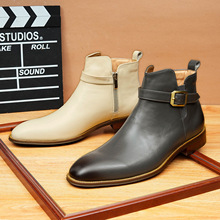 高端正品切尔西靴男2025新款真皮英伦百搭高帮男靴休闲复古马丁靴