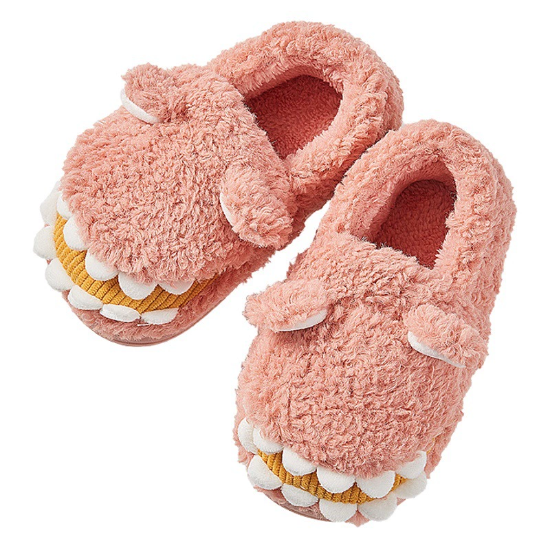 Детские хлопковые тапочки осень-зима, новая мультяшная Детская домашняя Нескользящая креативная сумка с динозавром и тапочками Мао для мужчин и женщин