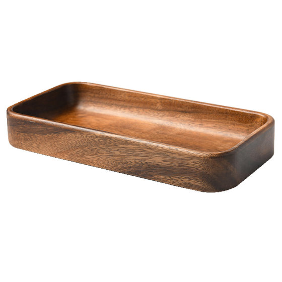 Wholesale Acacia wooden tray dried fruit fruit plate Japanese snack salad bowl solid wood rectangular tray