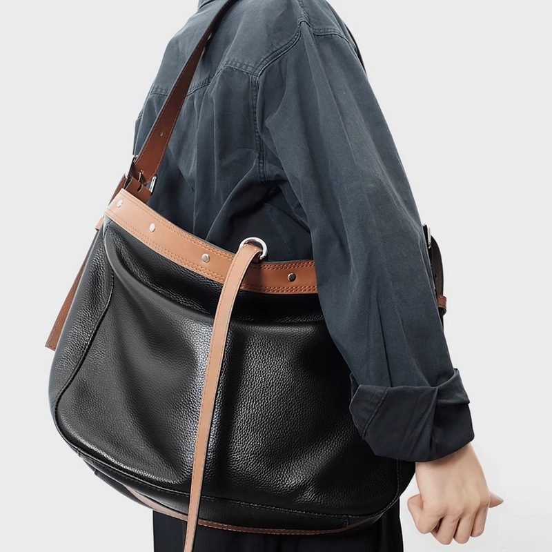 Cross-Border Women's Fashion Retro Vegan Leather Tote Bag Large Capacity Simple Commuter Shoulder Bag