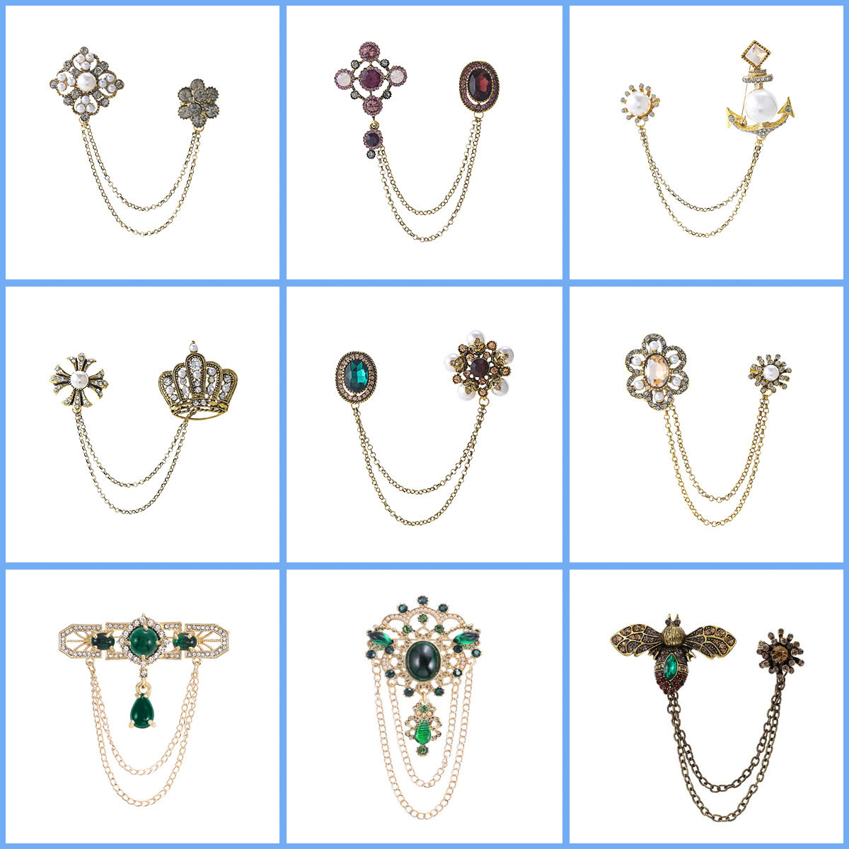Fashionable brooch with tassels