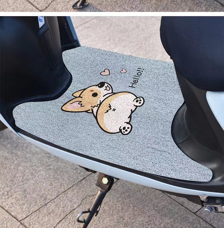 Household Motorcycle Foot Mats Can Be Cut into Electric Vehicle Anti-Slip Mats, Special-Shaped Dust-Removing Foot Mats, Simple Wire Ring Floor Mats