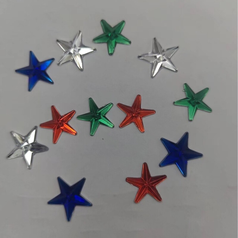 Home-made acrylic 6-30mm flat five-pointed star acrylic diy Christmas tree wedding stage nail art patch Home-made acrylic 6-30mm flat five-pointed star acrylic diy Christmas tree wedding stage nail art patch