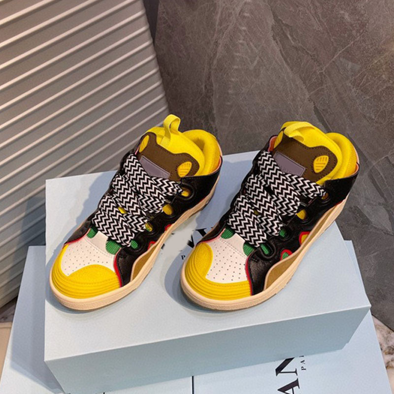 Langfan Splash-tinta zapatos de pan de tinta gruesa a juego de color alemán zapatos de entrenamiento par zapatos blancos de los hombres y las mujeres zapatos de skate para correr