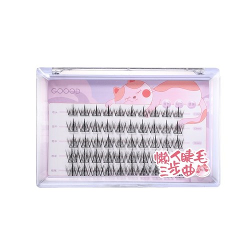 Lazy Eyelash Trilogy Novice Grafting Single Cluster Segmented Hard Stem Yanghua False Eyelashes Female Natural Model Simulation