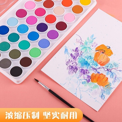 Taiwan Lion solid powder watercolor pigment 12 colors 24 colors 36 colors children's gouache painting small box portable student use