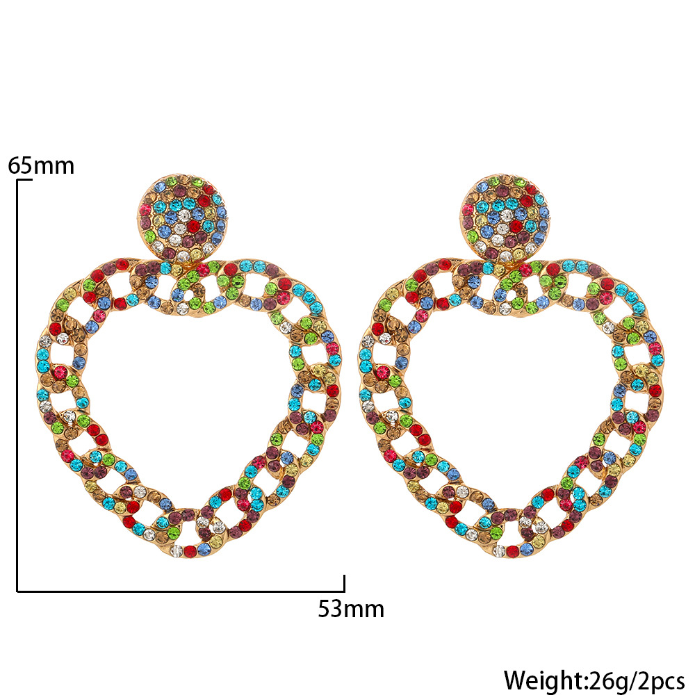 fashion color diamond alloy geometric earringspicture16