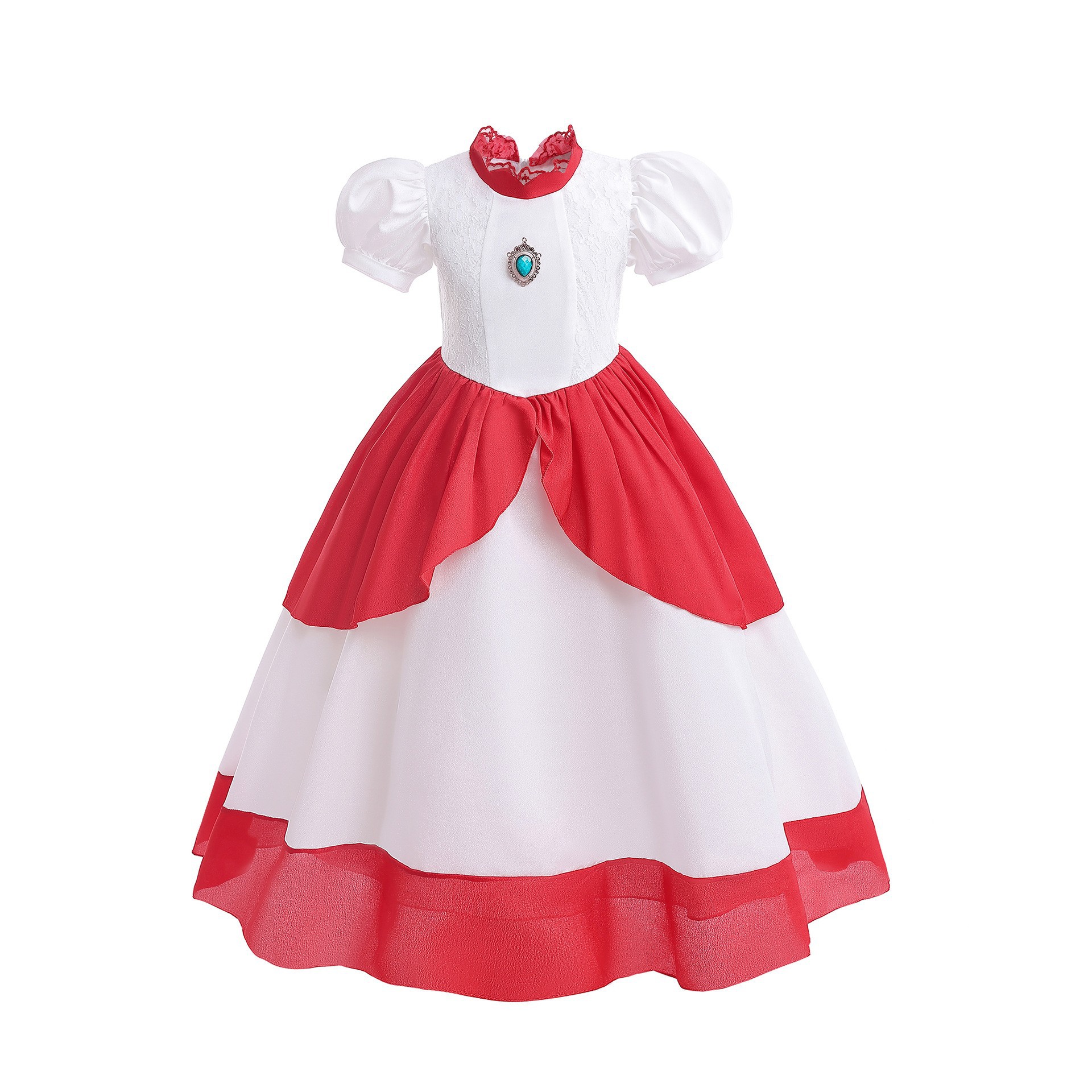 Transfronterizo de comercio exterior Cosplay rendimiento ropa de los niños princesa bi Ji vestido niña Mario melocotón princesa vestido