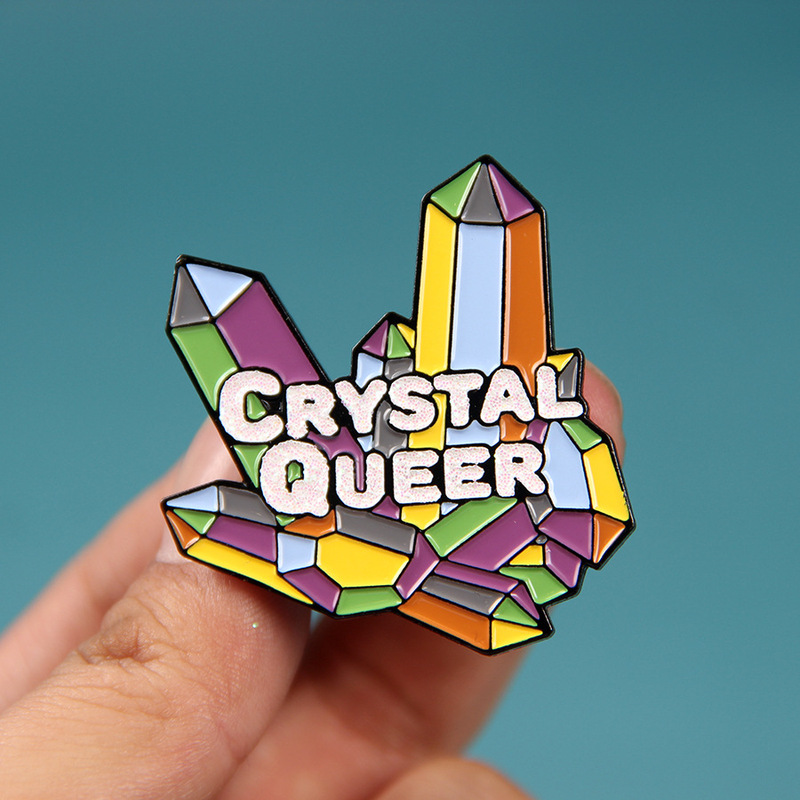 Crystal queer brooch LGB pride badge spreading pastel art jewelry accessories bag lapel shirt hat pin