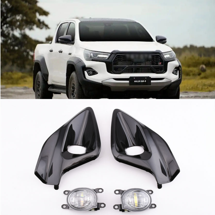Aplicable a TOYOTA 24 - ON nuevo HILUX HERACS REVO GR4 * 4LED lámpara de niebla modificada luz diurna