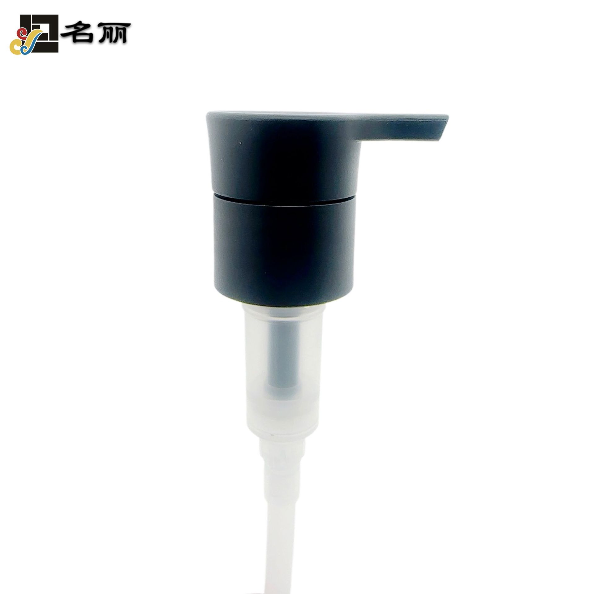 24磨砂雾面哑黑塑料乳液螺纹按压泵头外置弹簧洗护大泵头沐浴露泵