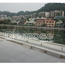 铝合金U槽玻璃栏杆 庭院水池隔离栏杆水库不锈钢扶手钢化玻璃护栏