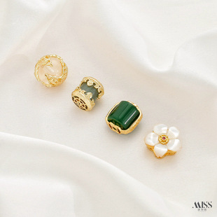 ʯ18K��ɫ�׵�ؐ�����˻��������Ͱ������`����diy�����������