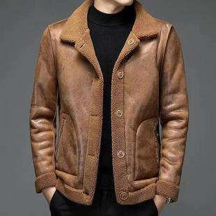 Anti-season autumn and winter lambskin coat fleece-lined thickened men's fur one-piece two-sided warm woolen men's