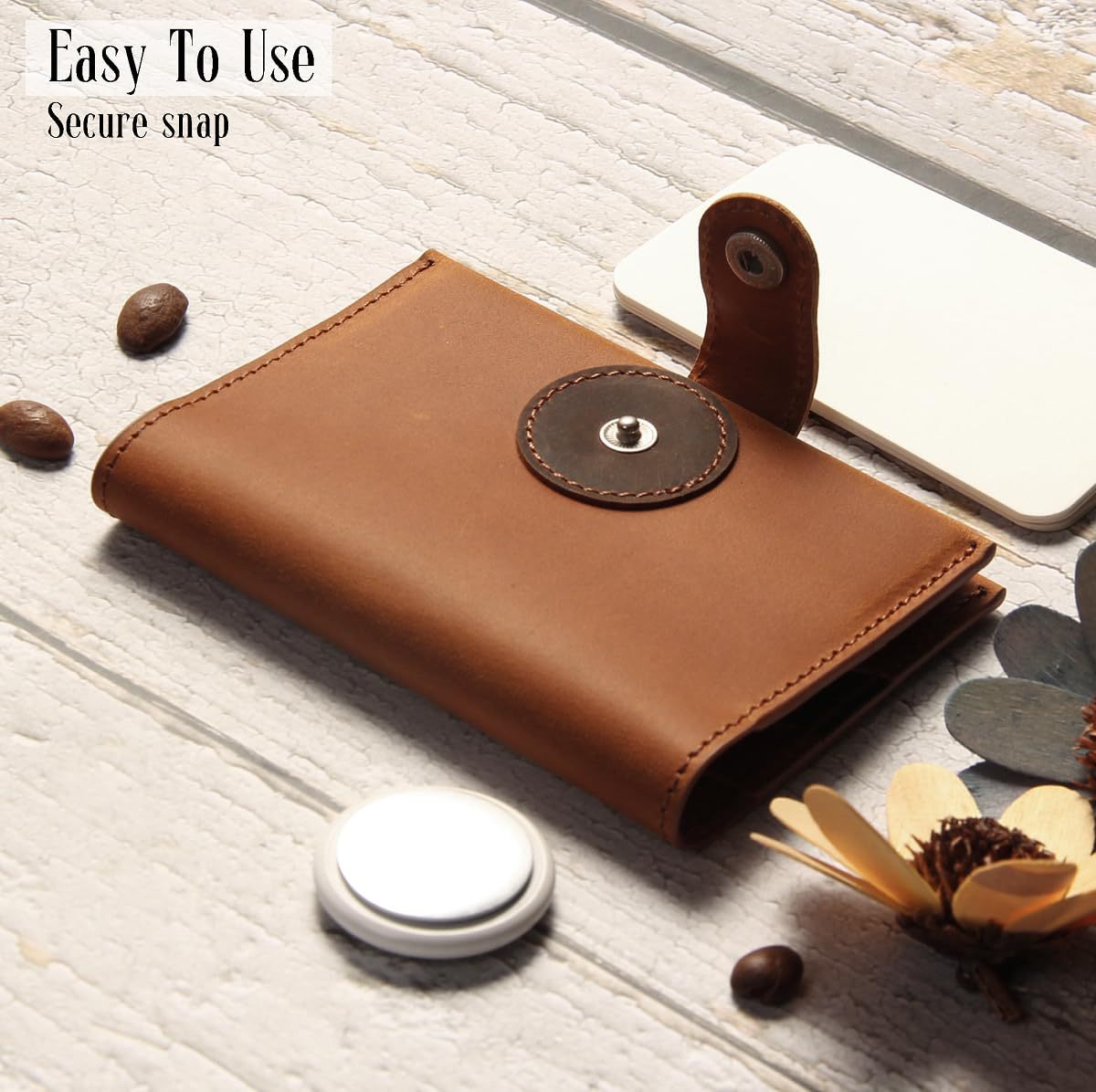 Transfronterizos de gran capacidad cabeza bolsa de tarjetas de cuero anti-damagnetismo airtag billetera de cuero doble cinturón billetera de gran capacidad