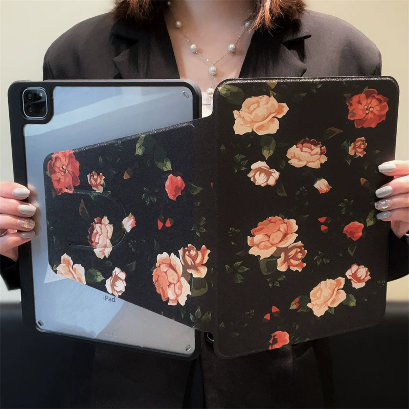 Защитный чехол на iPad 10.2 с вращающимся корпусом на 360 градусов, слот для карт, милый мультяшный AIR45, чехол кожаный для 11 Pro, 12.9