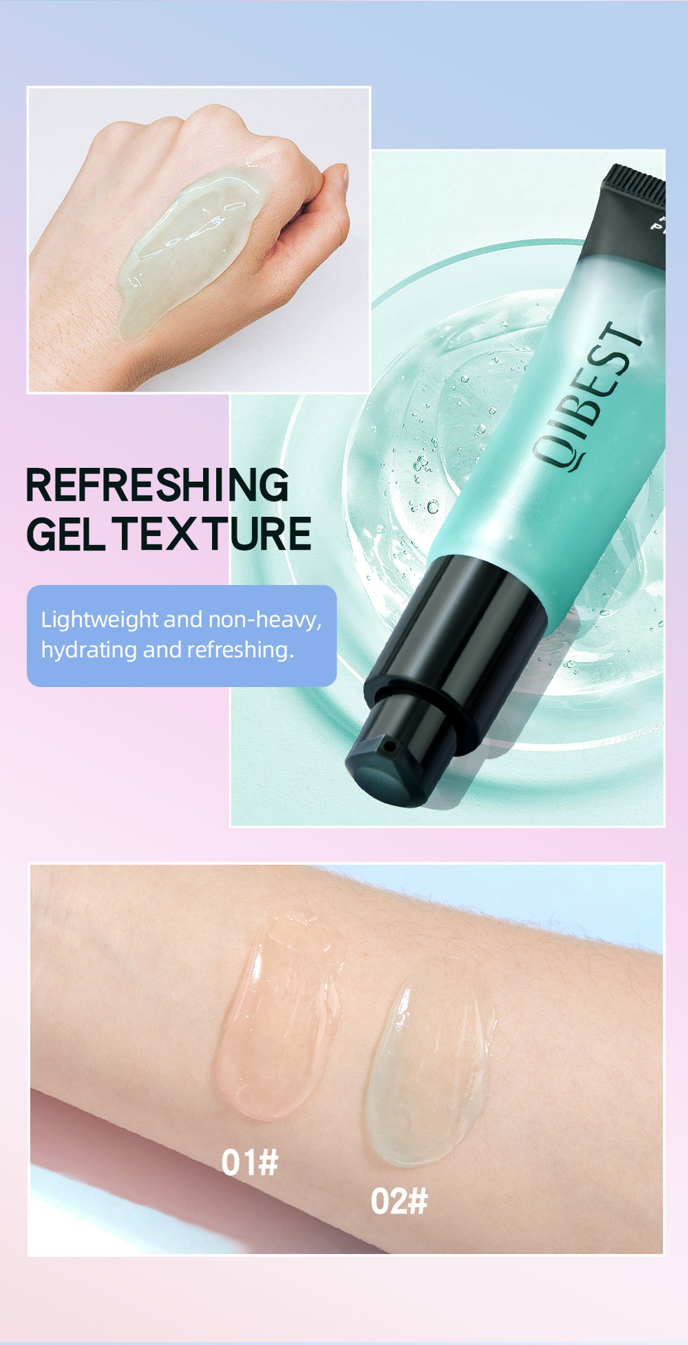 QiBest Pre-Makeup Gel Moisturizing Pore-Invisible Base Gel Pre-Makeup Base Cream Pre-Makeup Gel Cross-border undefined