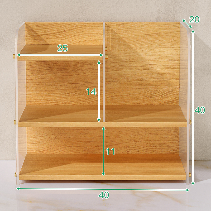 Estante de escritorio Estante de acrílico Estantería pequeña Escritorio de oficina Archivo de almacenamiento Escritorio doméstico Organizar estante en capas