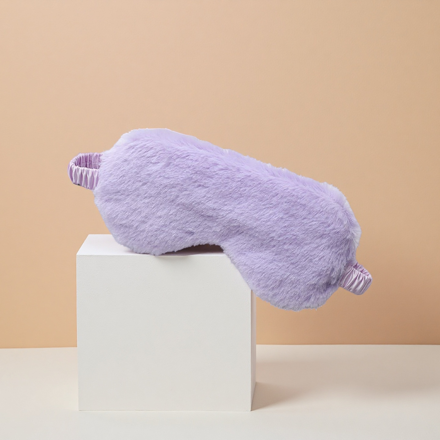 Blackout Sleep Mask in Soft Plush and Faux Silk, Simple Cute Solid Color Design — detail image 2