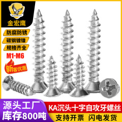 Ka沈頭十字タッピングねじ卸売りニッケルメッキ亜鉛平頭ねじ十字溝炭素鋼タッピングねじ先