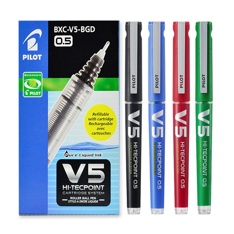 Japanese PILOT Baile Gel Pen BXC-V5 Direct Liquid Large Capacity Signature Ink Pen Changeable Ink Bag 0.5mm