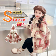 儿童新款洋气秋冬季保暖女童加绒加厚呢子大衣外套宝宝冬装外穿潮