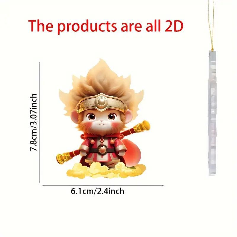 Creativo encantador dibujo animado Sun Wukong colgante acrílico plano transfronterizo nuevo colgante de llaver colgante decoración image 5