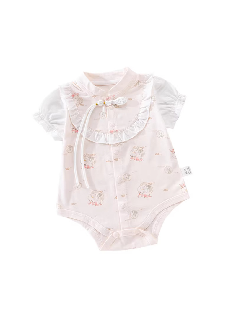 Uniforme de bebé de verano de manga corta de algodón de clase A, chaqueta de peldaño, ropa de escalada de bebé de clase A, algodón de verano vacío