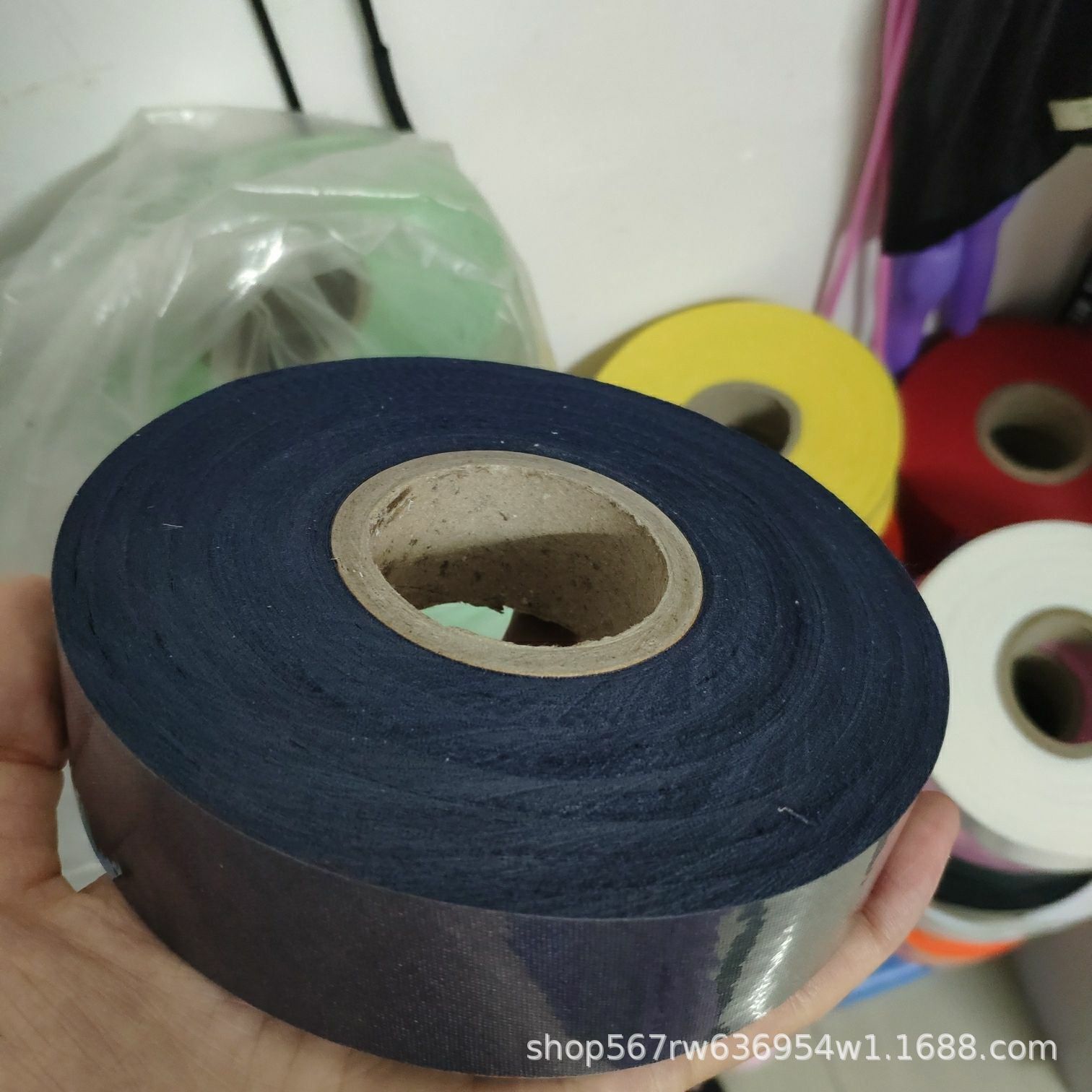 En stock venta al por mayor sarta de poliéster 3,0 cm borde tira de envoltura borde tira de tela con cortina delantal impermeable