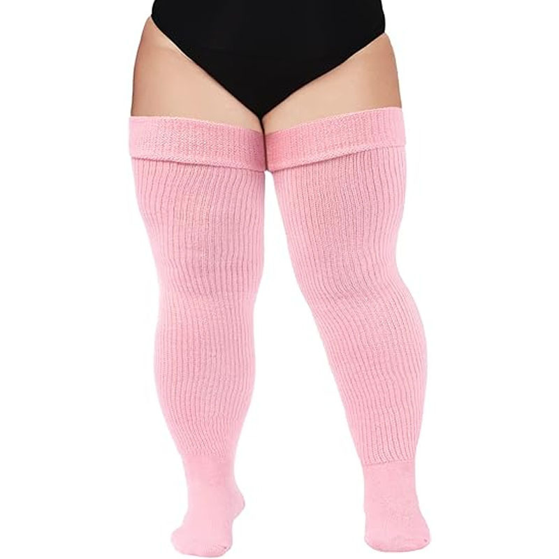 Calzini da donna 2025d in cotone a gamba spessa sopra il ginocchio per donne formose, extra lunghi, taglia grande_voghion.com