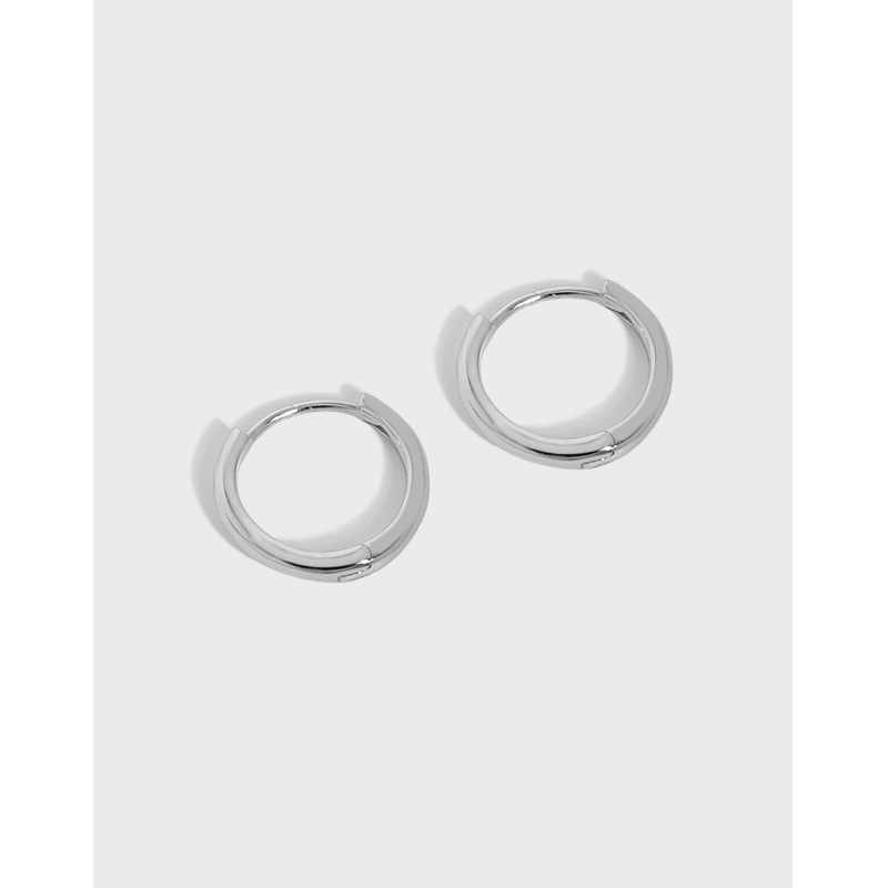 103 Korean style ins original niche design minimalist Joker geometric circle texture S925 sterling silver earrings for women
