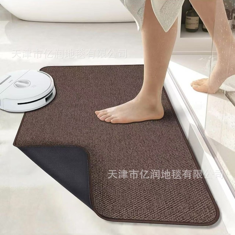 無地のシンプルな模造リネン珪藻泥は吸水性があり、お手入れが簡単、汚れにくく、耐摩耗性があり、バスルームの玄関ドアのエントランスフロアマットです。|undefined